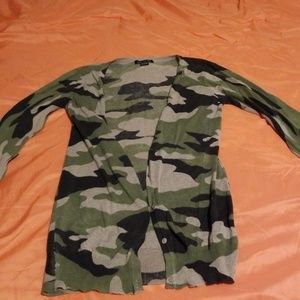 Camo button up cartigan